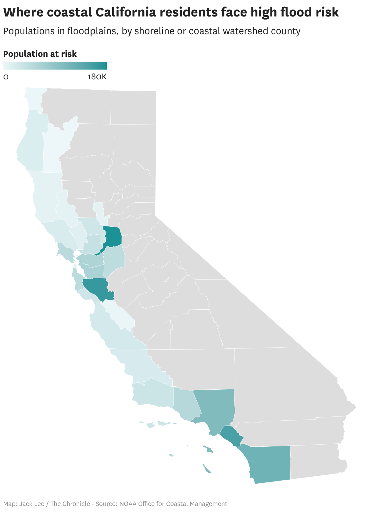 Santa Cruz, Calif., Map Shows Water Levels Throughout State