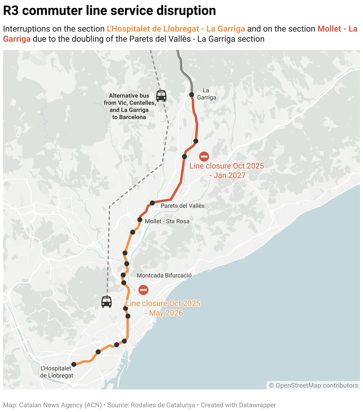 R3 commuter line service disruption (Locator map)