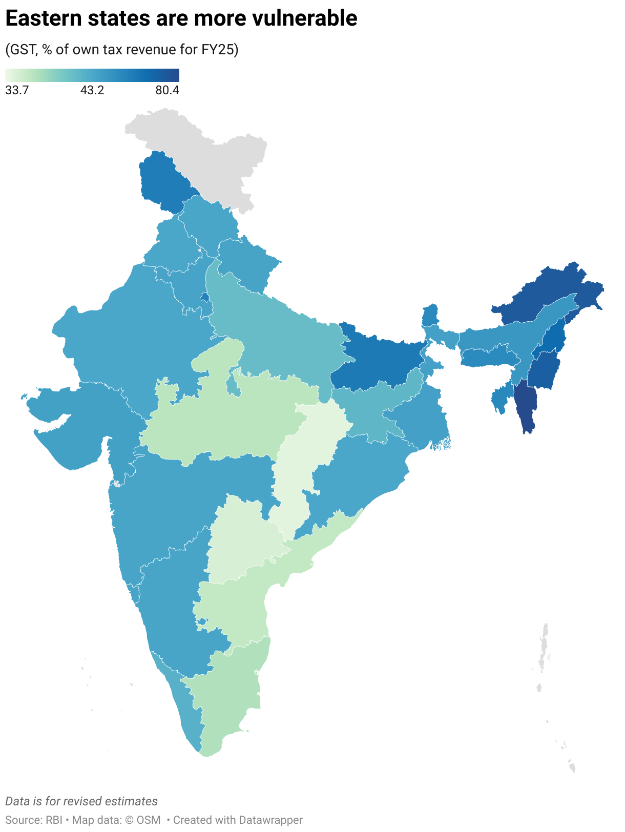 Eastern states are more vulnerable (Choropleth map)