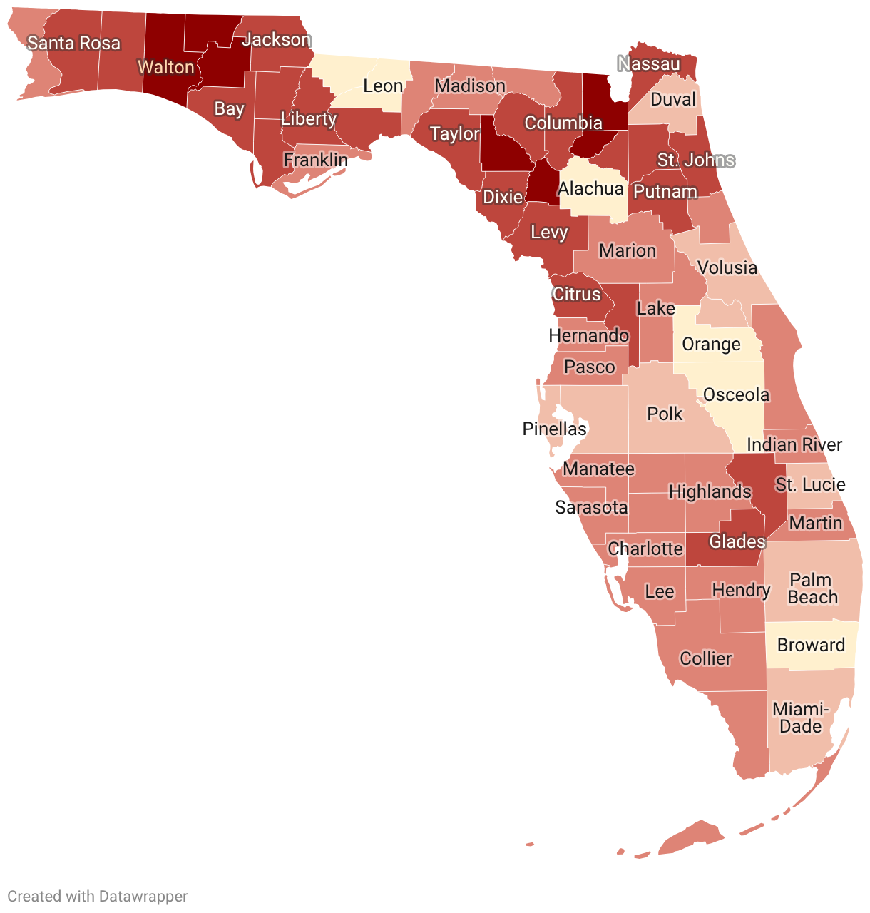 Republican Share by County