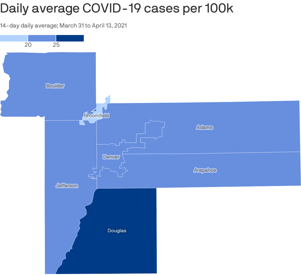 Daily average COVID-19 cases per 100k