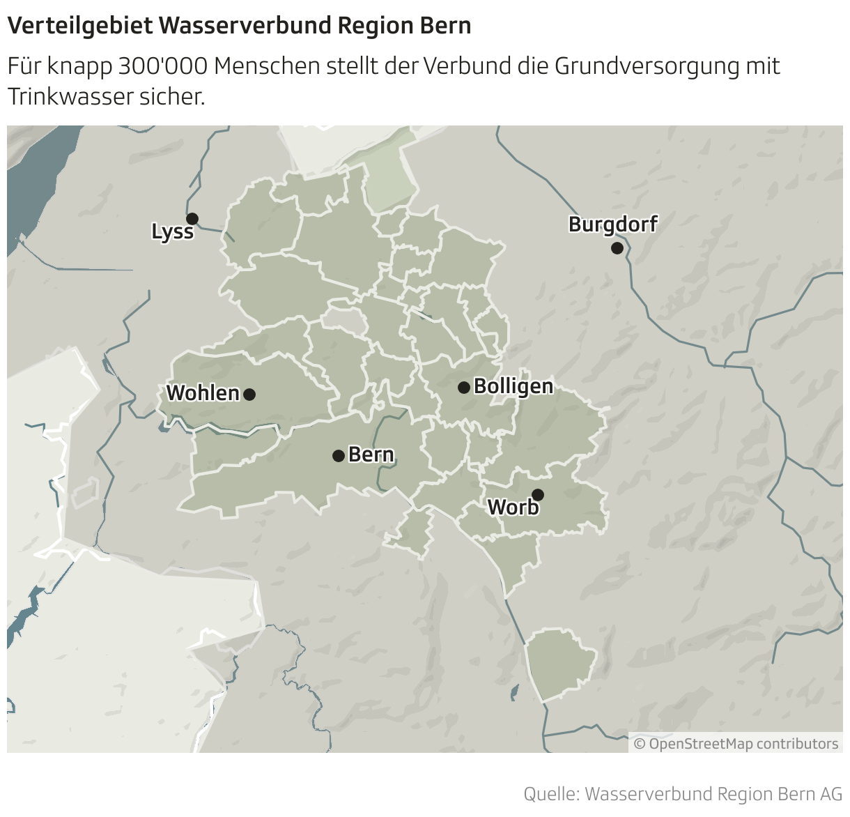 Verteilgebiet Wasserverbund Region Bern (Locator-Karte)
