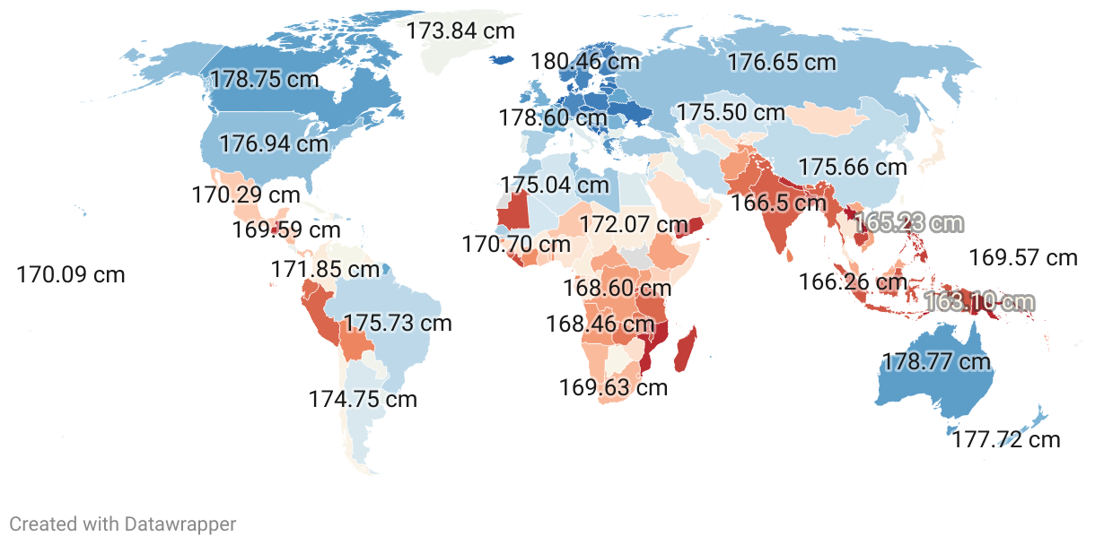 Average Height of Men and Women Worldwide 2023 - Wanna Be Taller