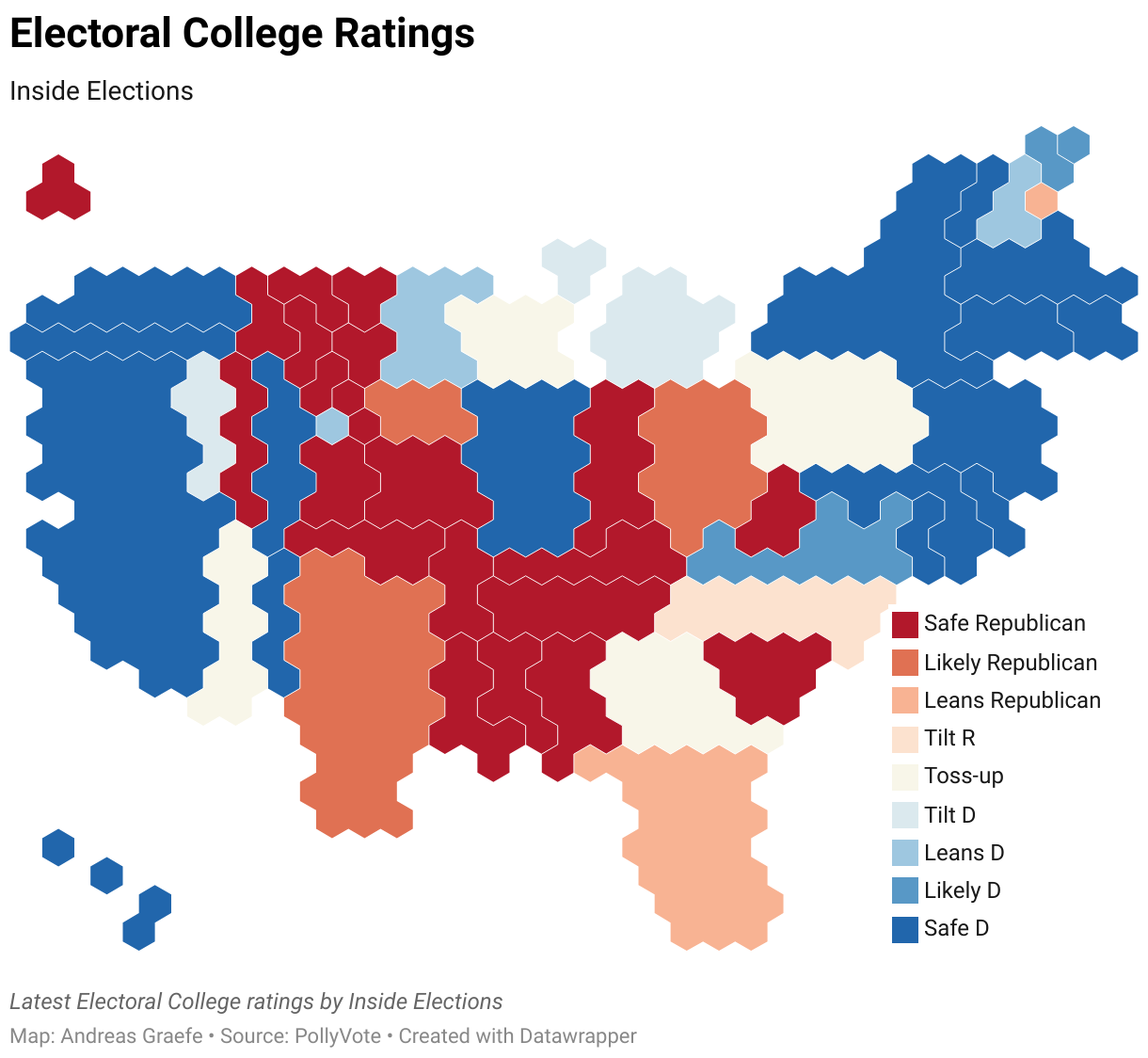 Map of Inside Elections Ratings of the Electoral College 2024