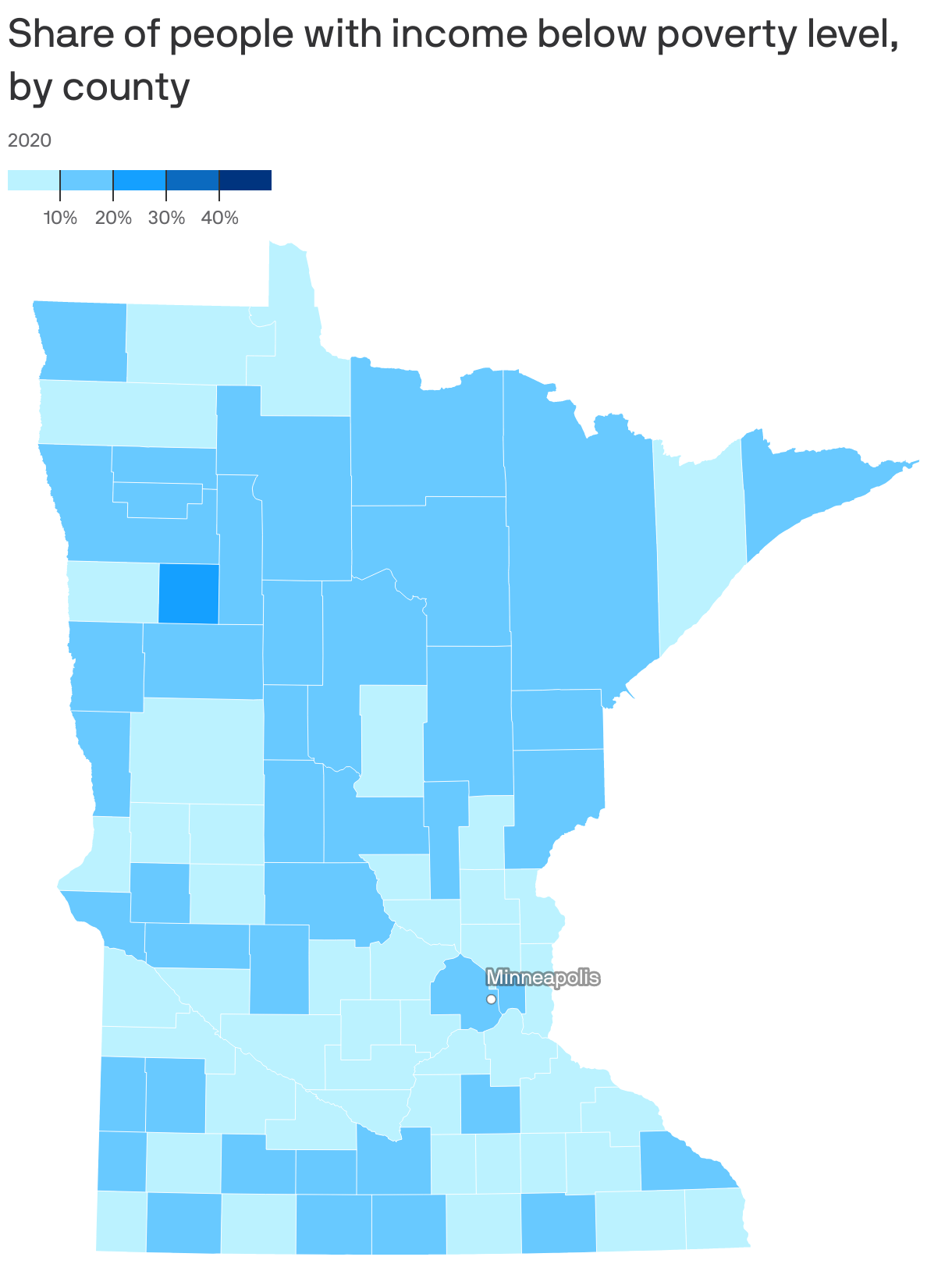 Mapped Poverty in Minnesota in 2020 Axios Twin Cities