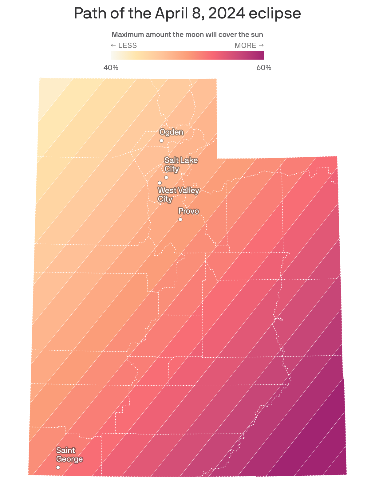 <span style="display: block;text-align: center;">Path of the April 8, 2024 eclipse</span>
