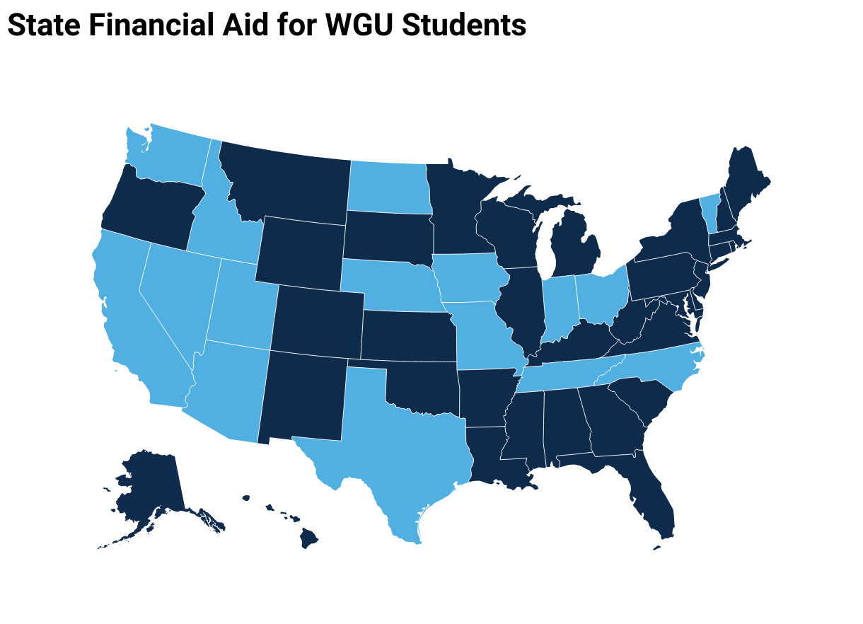 Map of State Financial Aid Available for WGU Students
