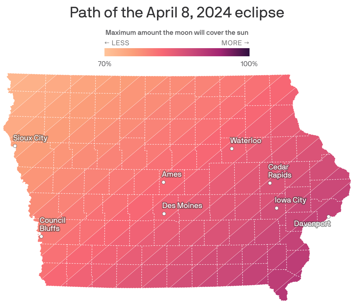 How the total eclipse will look in Iowa Axios Des Moines