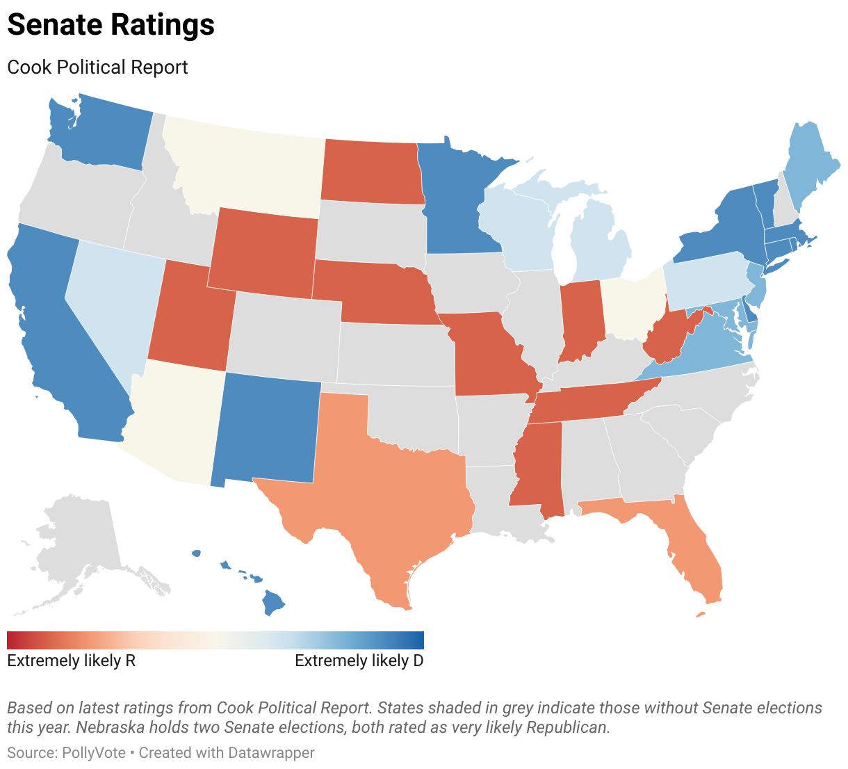 Senate Map based on Cook Political Report