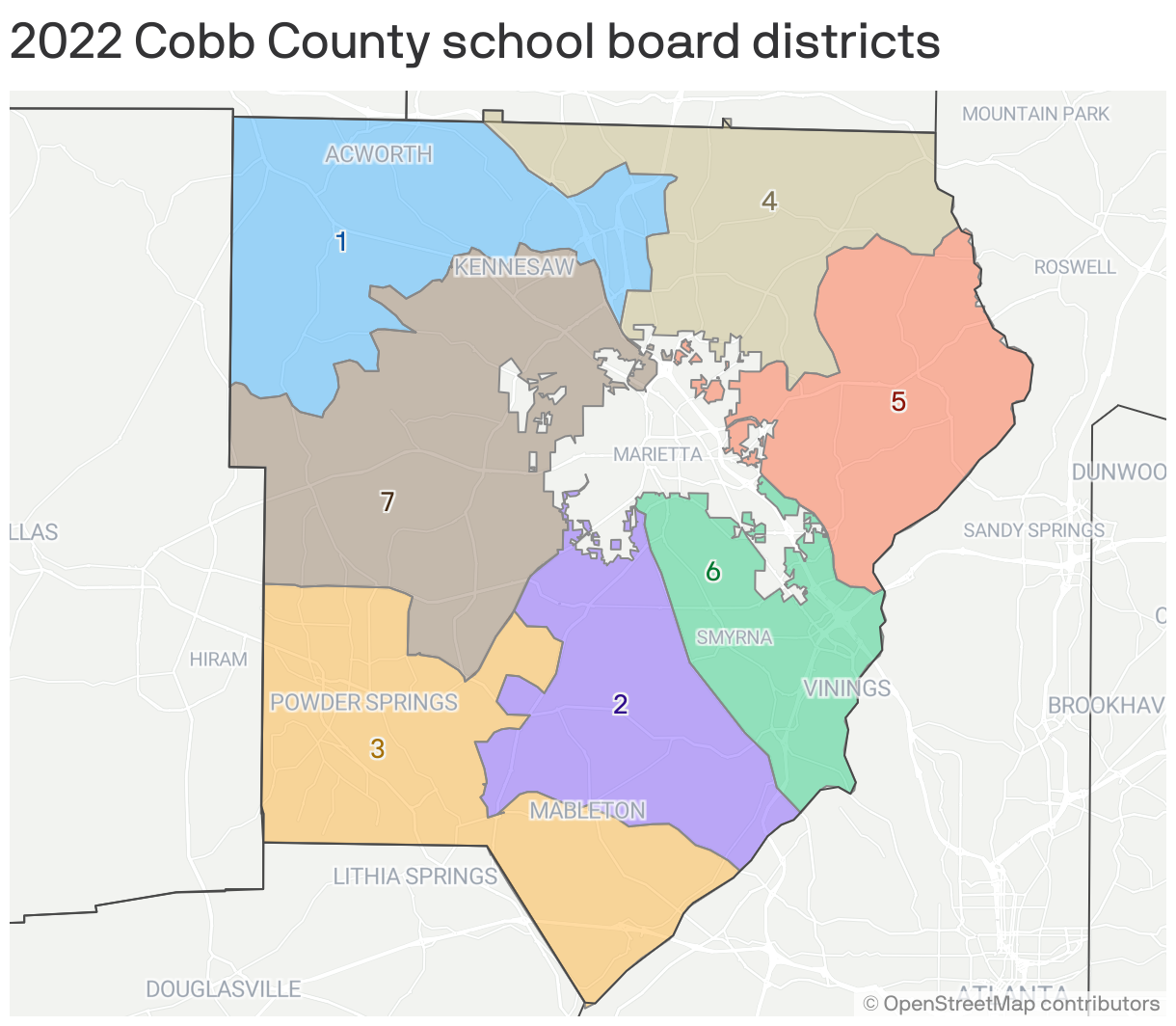 2022 Cobb County school board districts