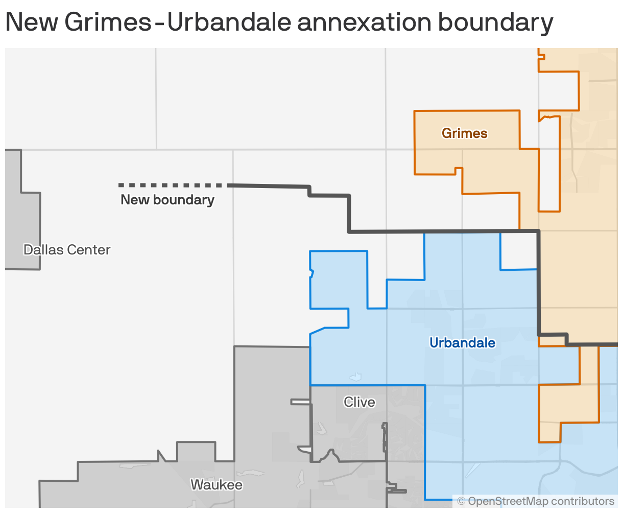 New Grimes-Urbandale annexation boundary
