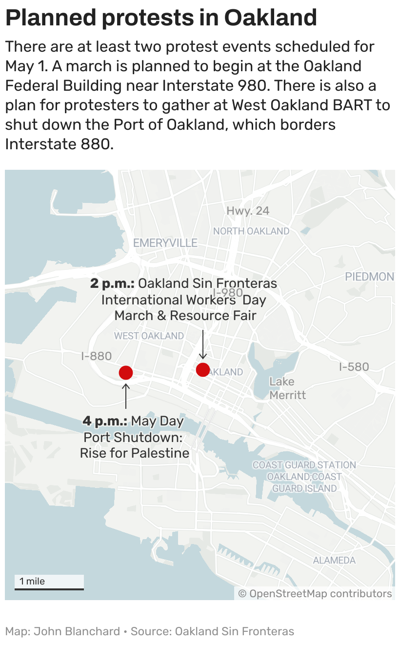 May Day protests for Gaza planned in these Bay Area locations