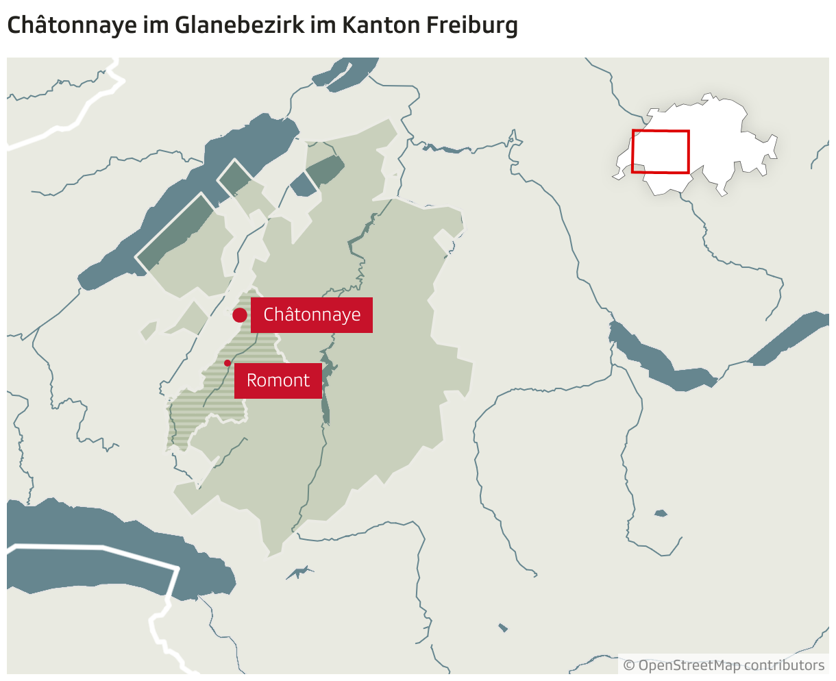Châtonnaye im Glanebezirk im Kanton Freiburg (Locator-Karte)