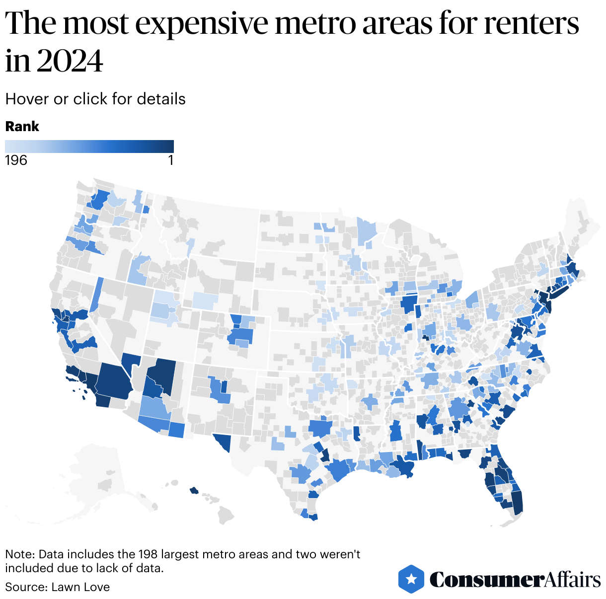 Consumer News: Here are the most and least expensive metro areas for renters