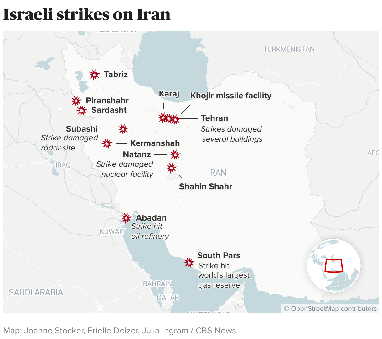 Maps Show Where Israel Attacked Iran Sites Of Iranian Nuclear Program 