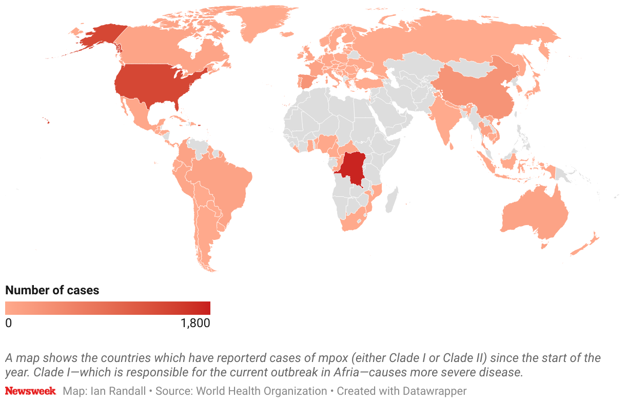 Mpox Update As Map Reveals Global Cases This Year - Newsweek