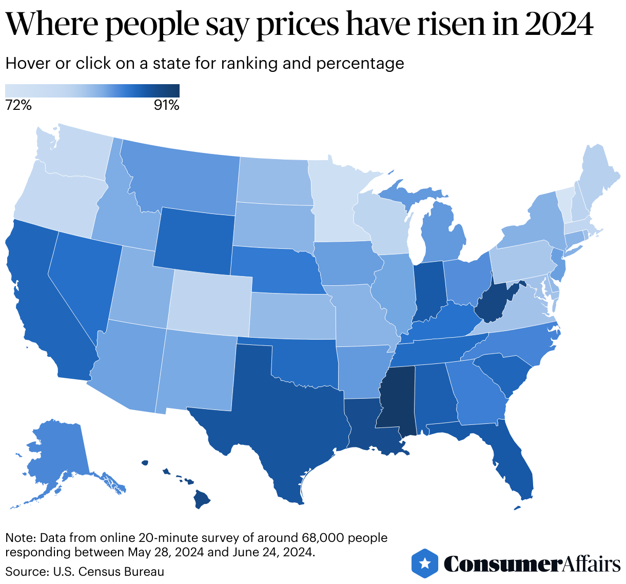 Consumer News: See where Americans think cost of living went up in just two months