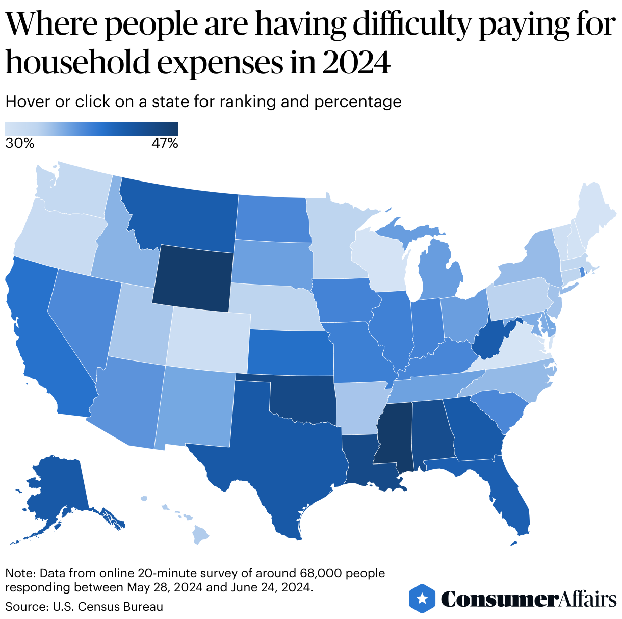 Consumer News: Map shows where Americans think cost of living went up in just two months