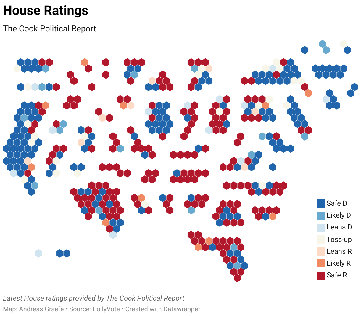 The Cook Political Report House ratings for the 2024 U.S. House of Representatives Election