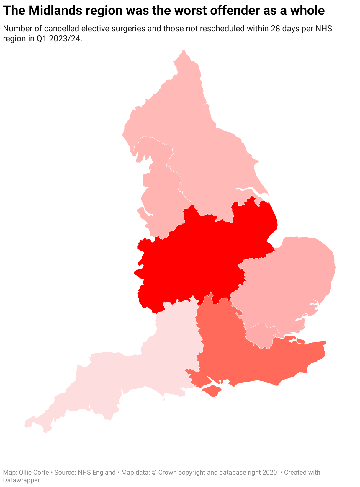 Map of NHS surgery cancellations.
