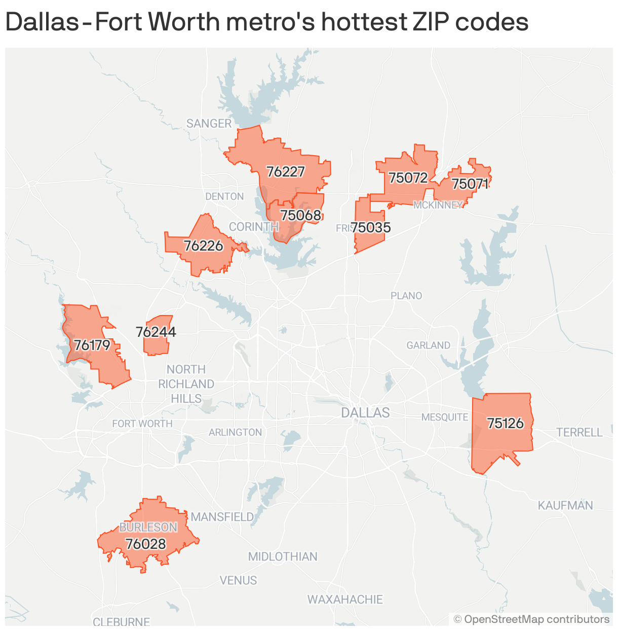 DallasFort Worth metro's most popular zip codes Axios Dallas