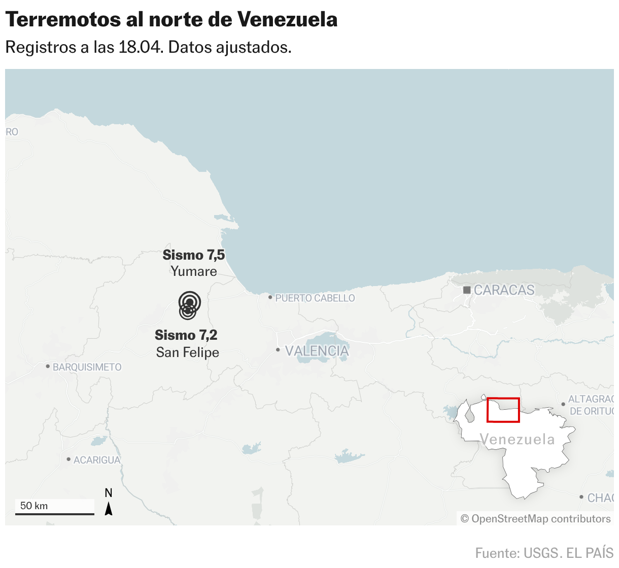 Terremotos al norte de Venezuela (Mapas de ubicación)
