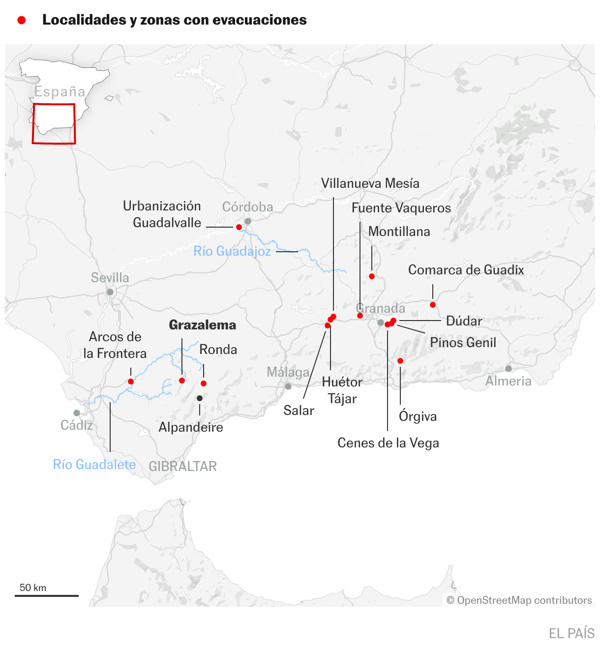 Evacuation areas (Location maps)