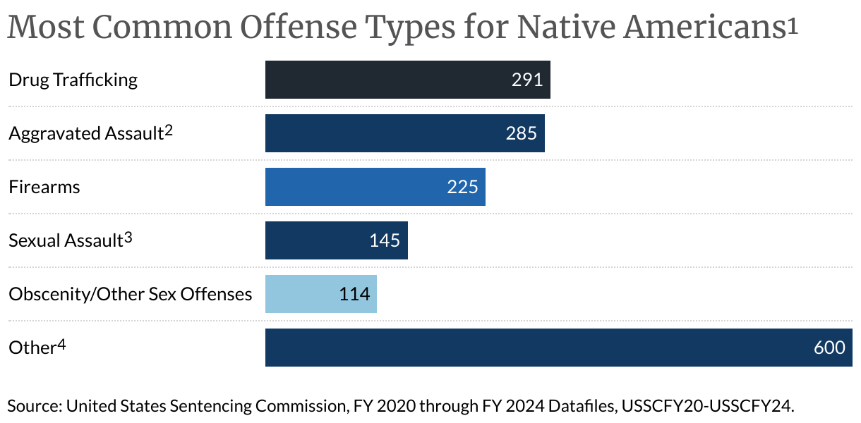 Most Common Offense Types for Native Americans1 (Bar Chart)