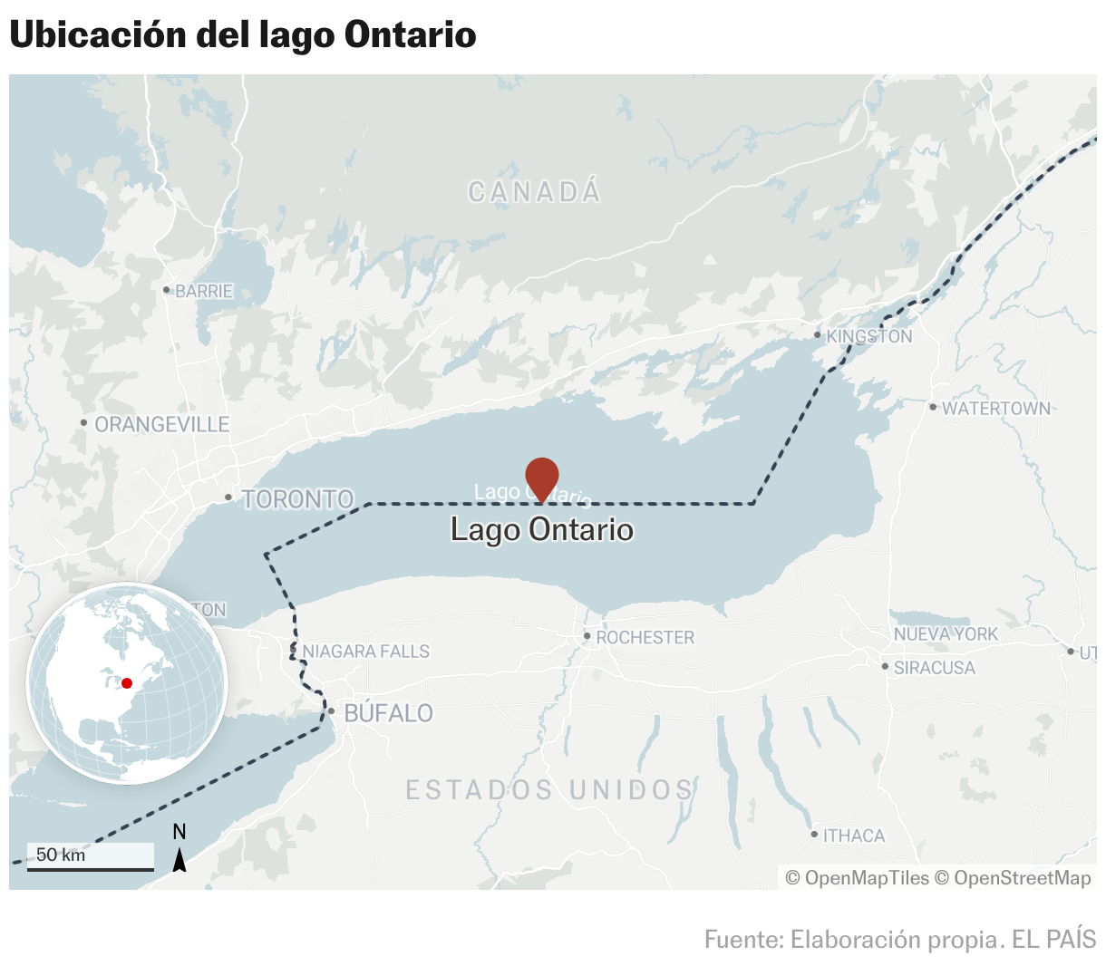 Ubicación del lago Ontario (Mapas de ubicación)