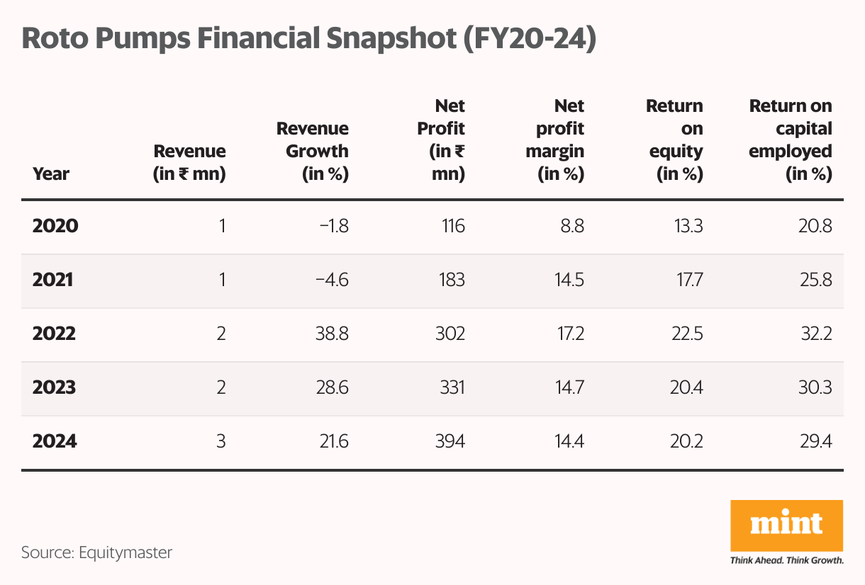Roto Pumps Financial Snapshot (FY20-24) (Table)
