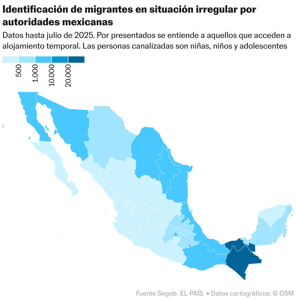 Eventos de personas en situación migratoria irregular (Mapa coroplético)