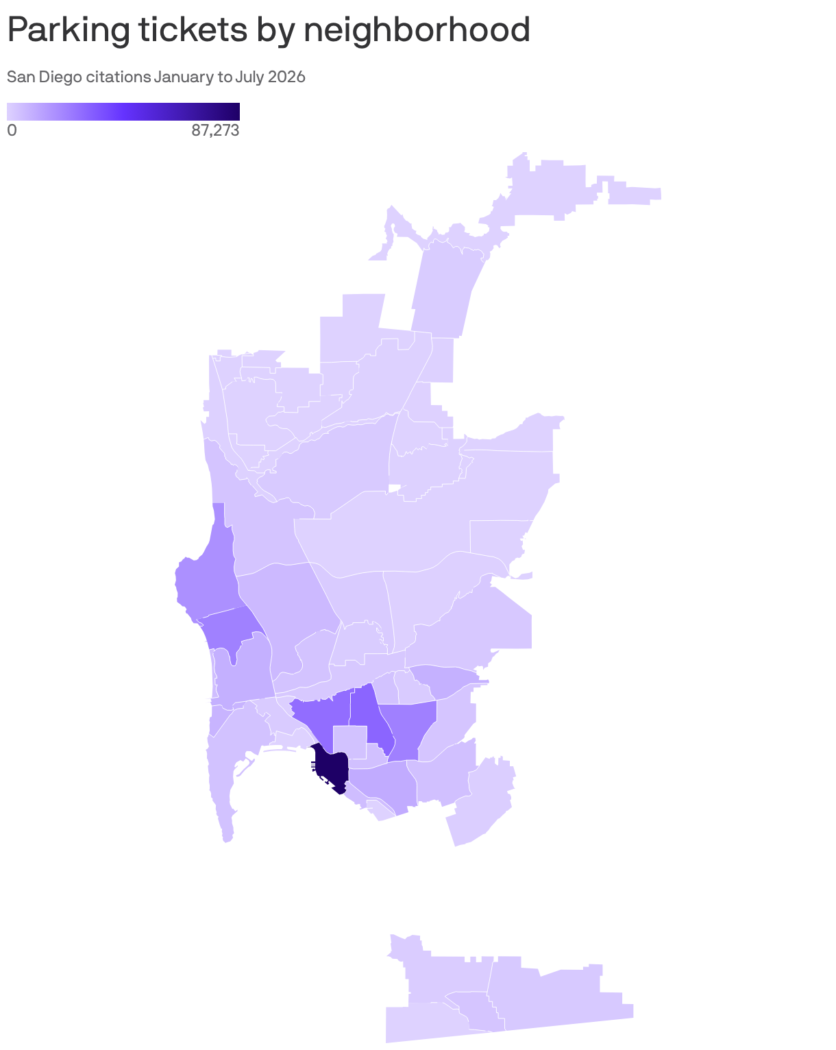 Parking tickets by neighborhood