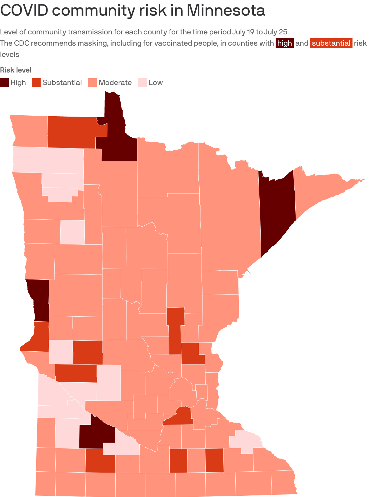 COVID community risk in Minnesota