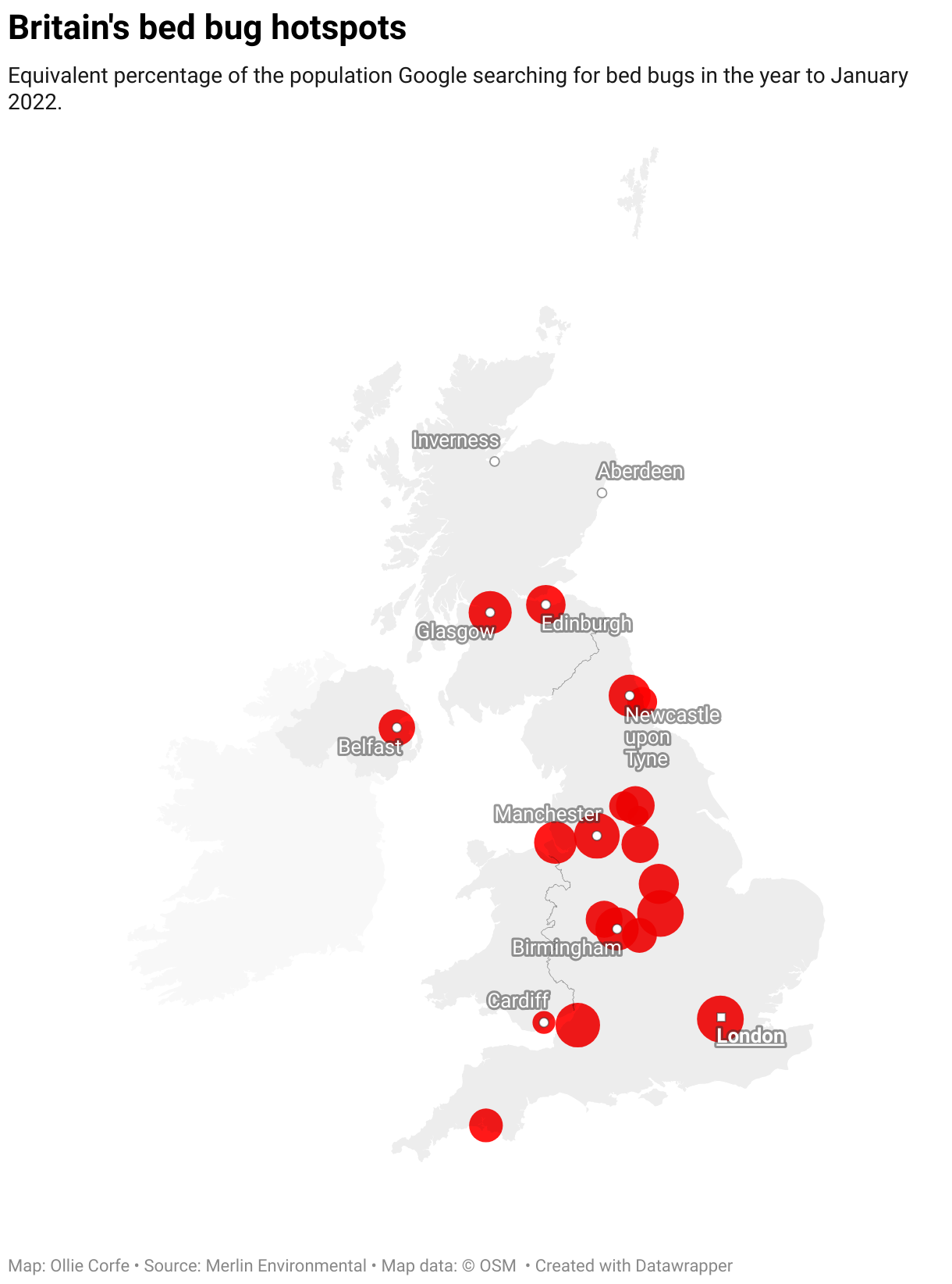 Bed bug capitals of Britain.