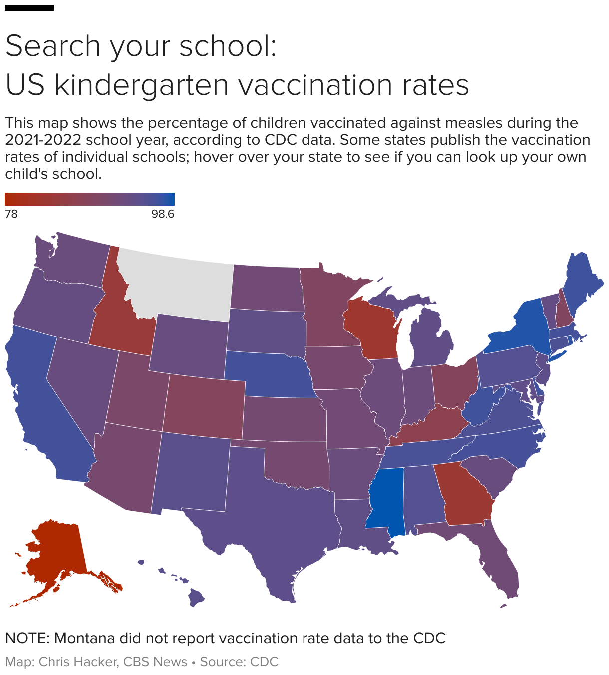 Data shows at least 8,500 U.S. schools at greater risk of measles outbreaks as vaccination rates decline - CBS News
