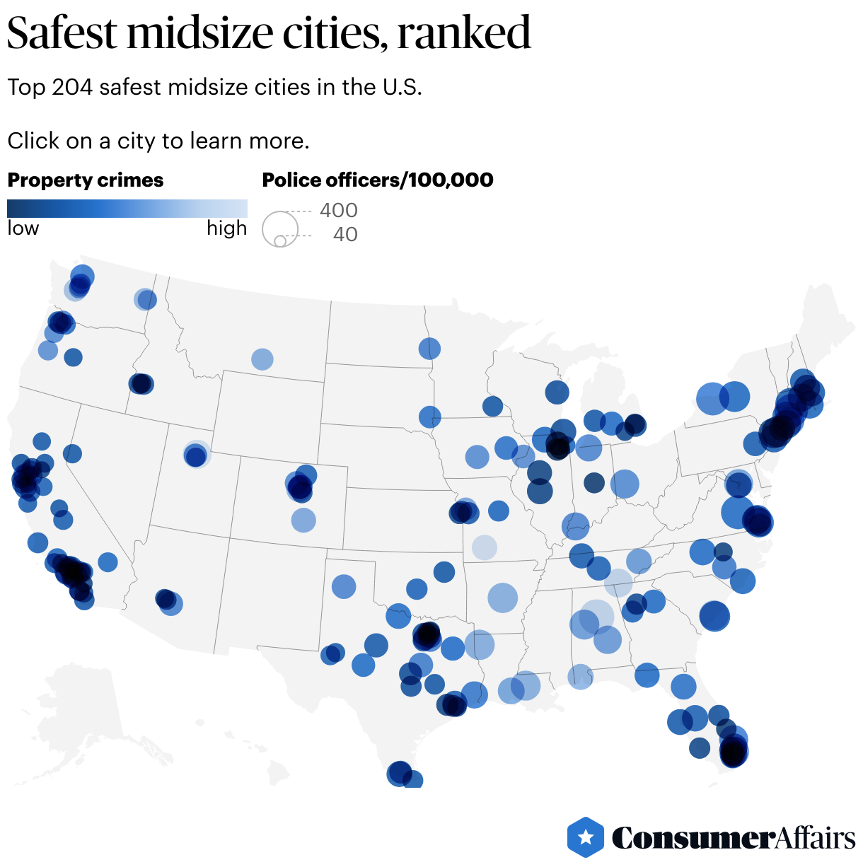 Safest cities in the U.S. (2024) ConsumerAffairs®