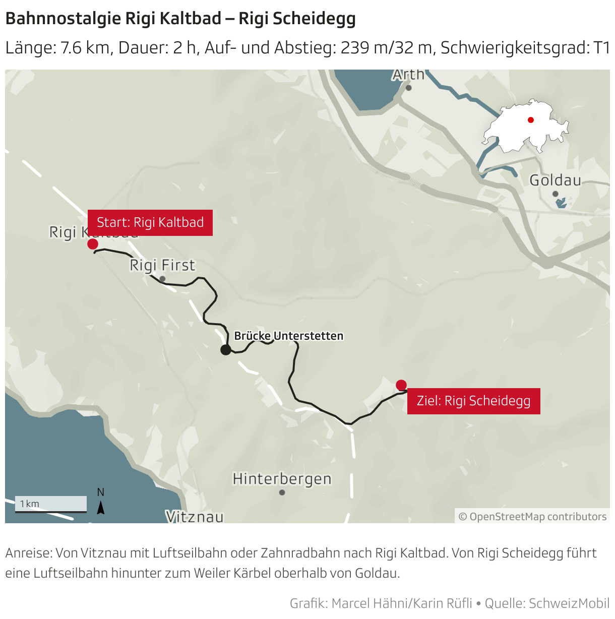 Bahnnostalgie Rigi Kaltbad – Rigi Scheidegg (Locator-Karte)