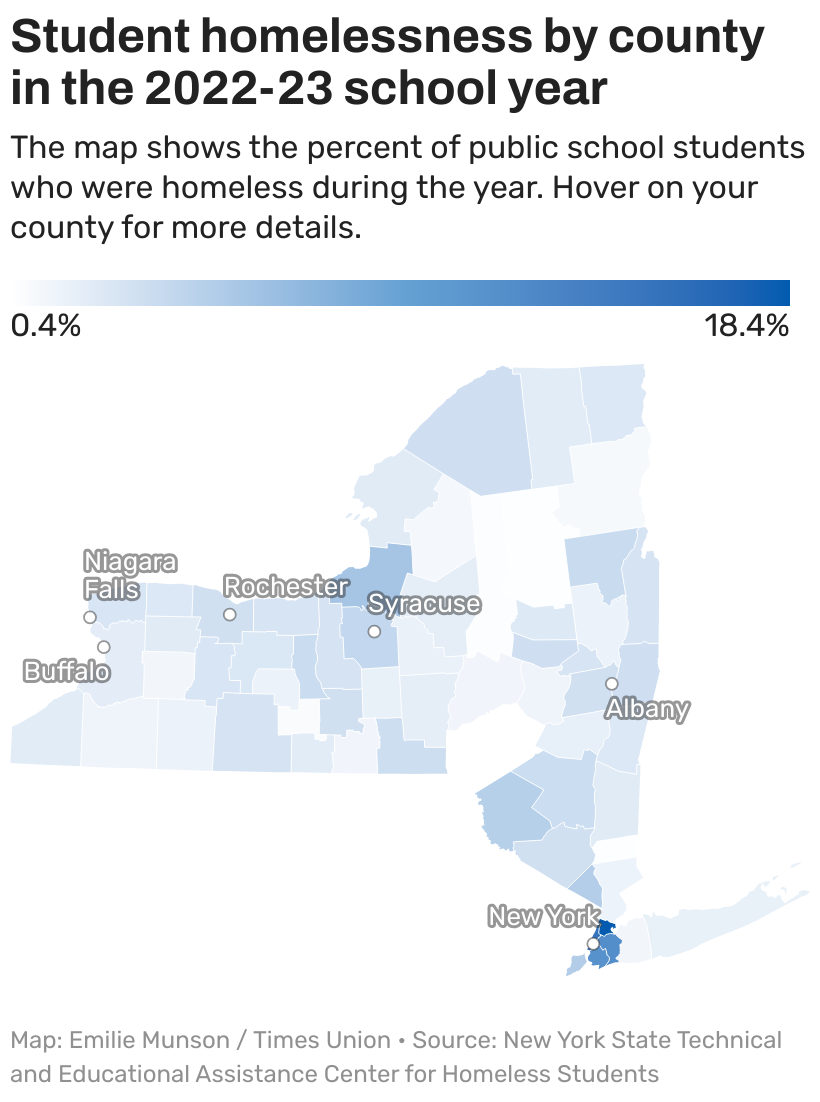 Number of homeless students grows across New York