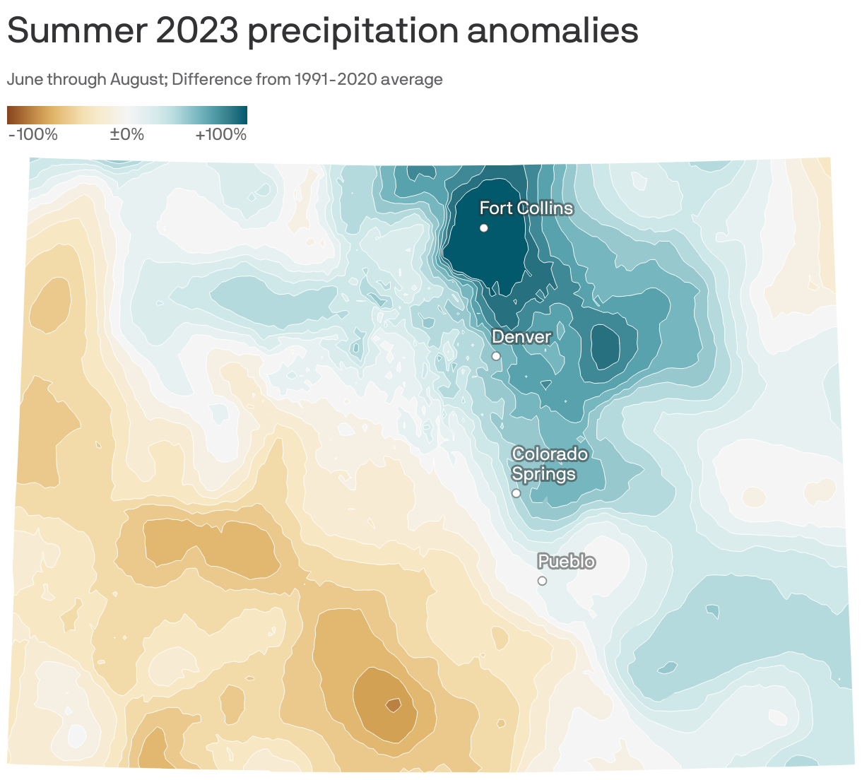 Summer 2023 precipitation anomalies