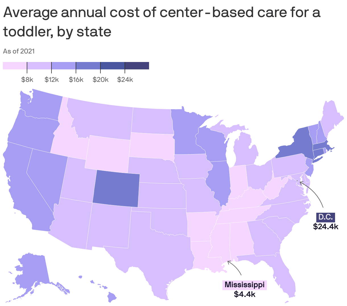 Average cost of child care hit $10,600 in 2021