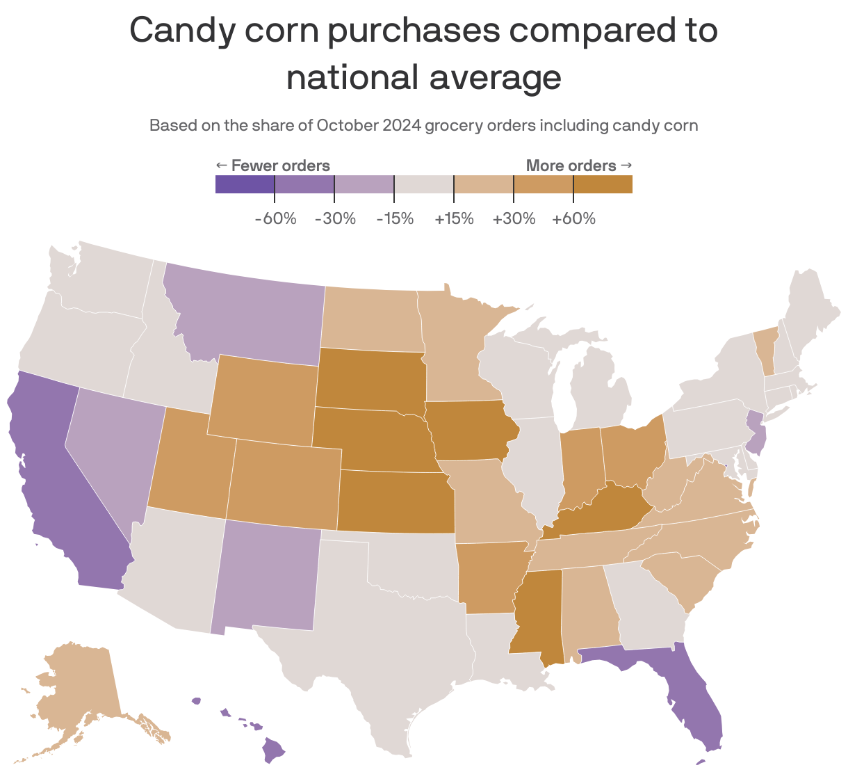 Which states love candy corn — and which hate it