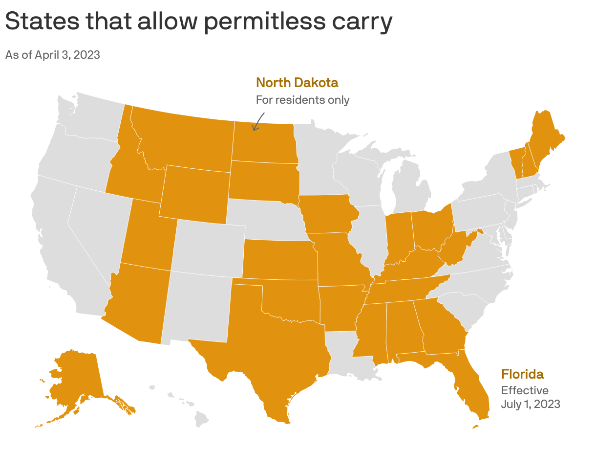 Florida allows permitless carry of concealed guns, 26th state to do so