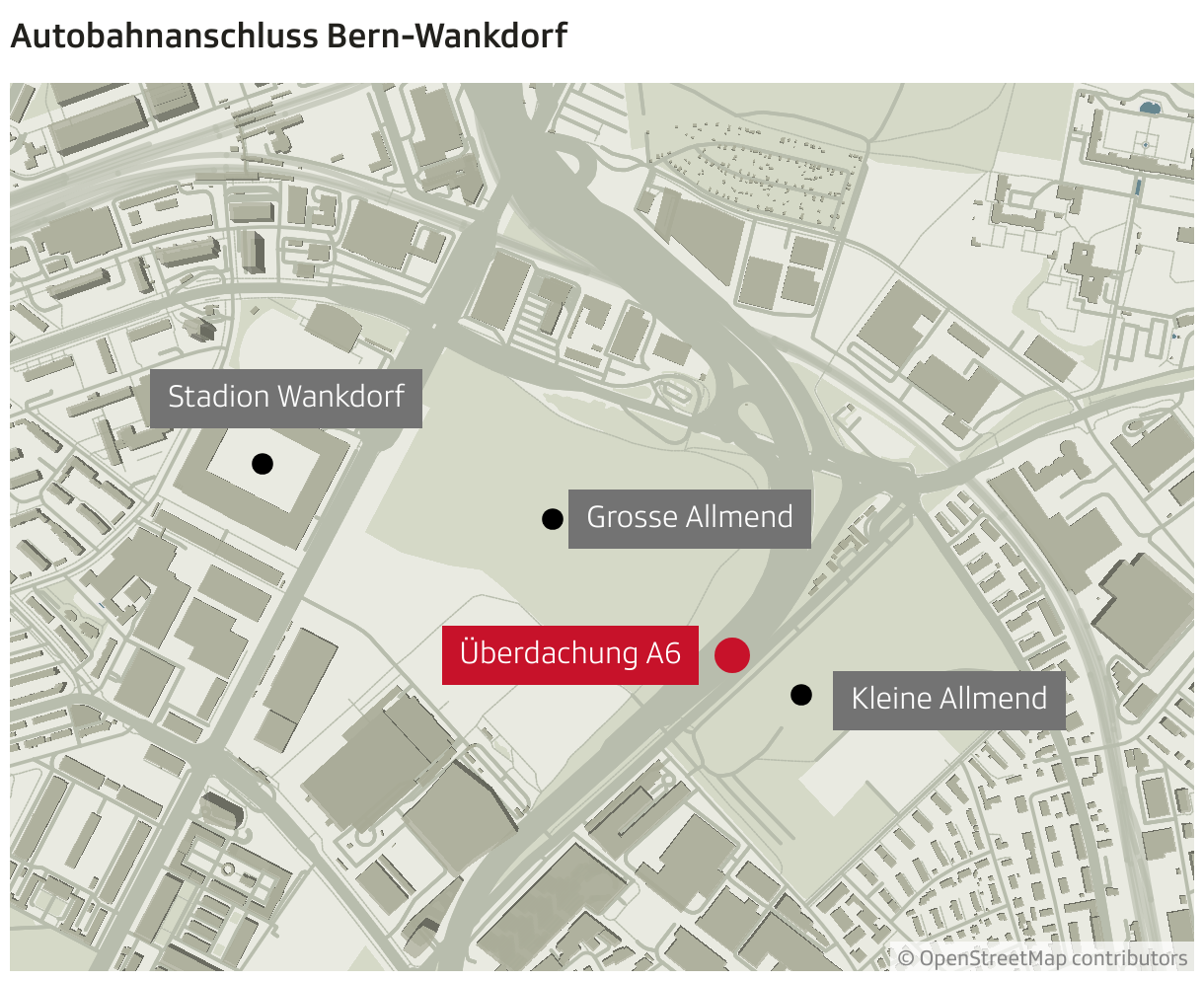 Autobahnanschluss Bern-Wankdorf (Locator-Karte)