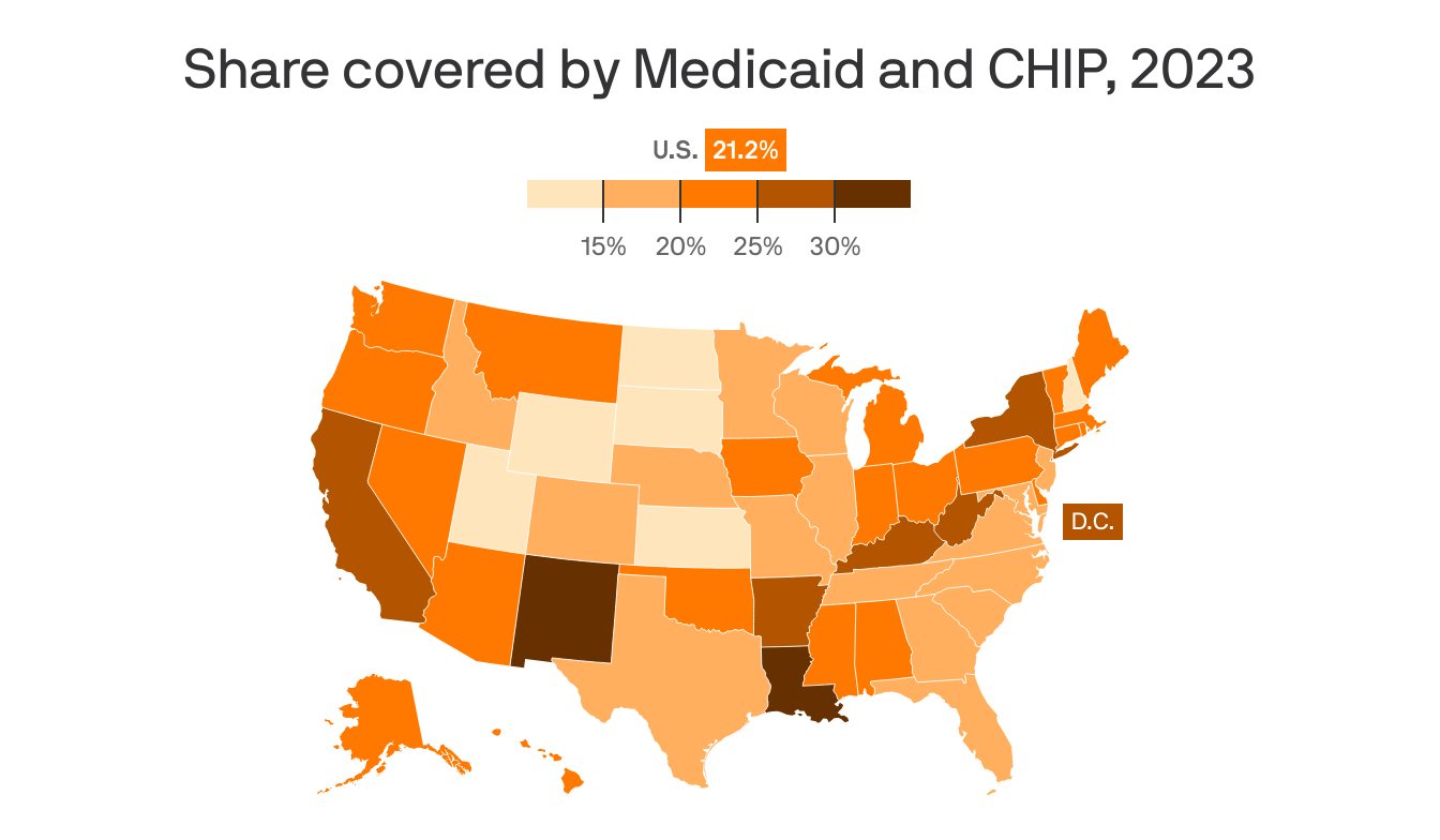 Mapped: Medicaid recipients - Axios Des Moines