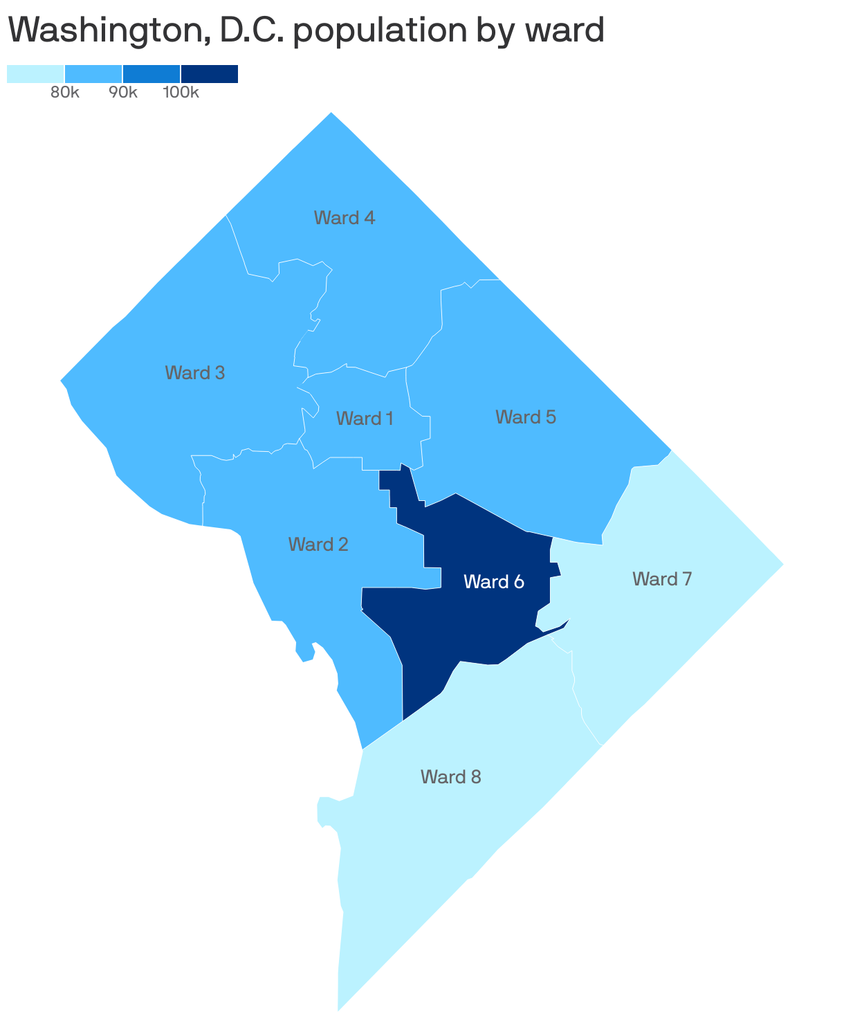 Washington, D.C. population by ward