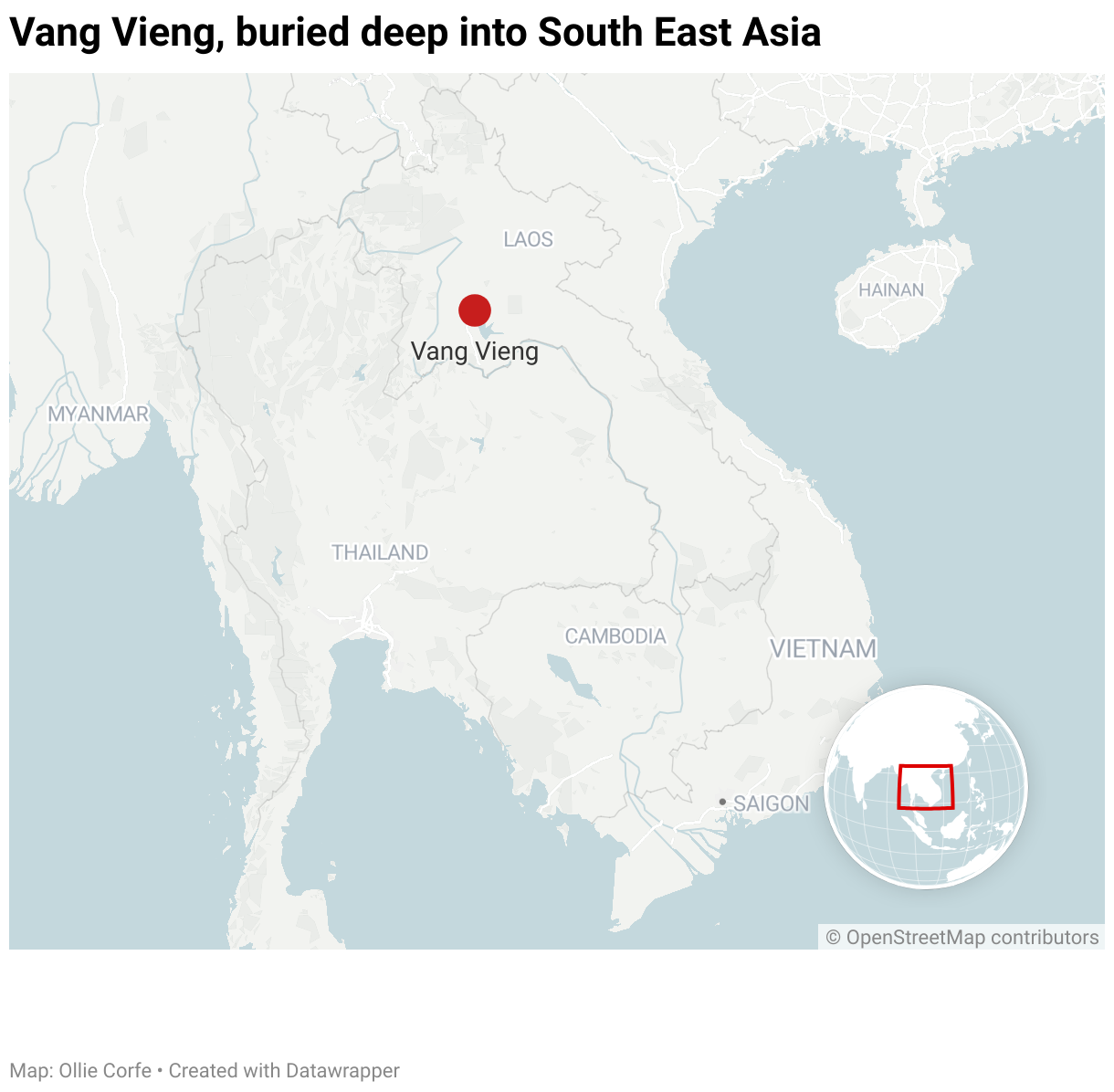 Map of Vang Vieng.