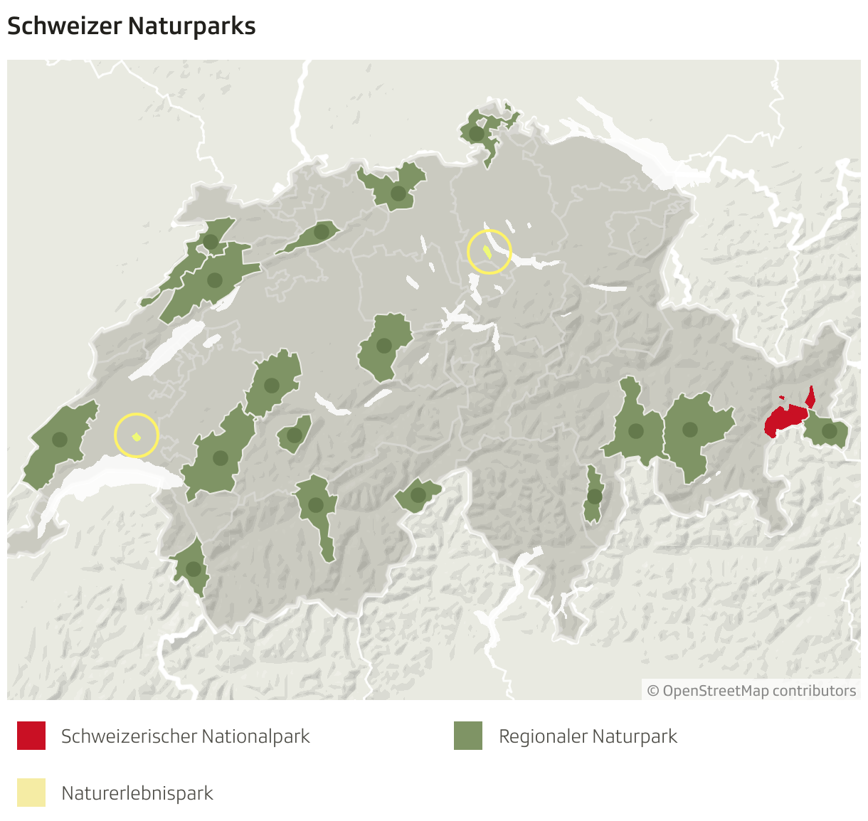 Schweizer Naturparks (Locator-Karte)