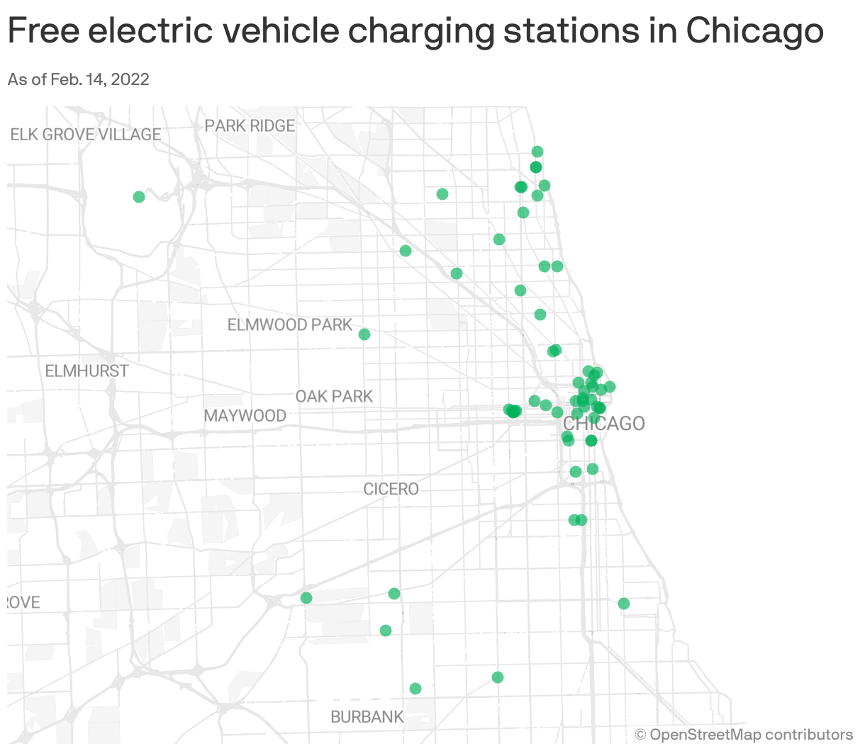 Free electric vehicle charging stations in Chicago