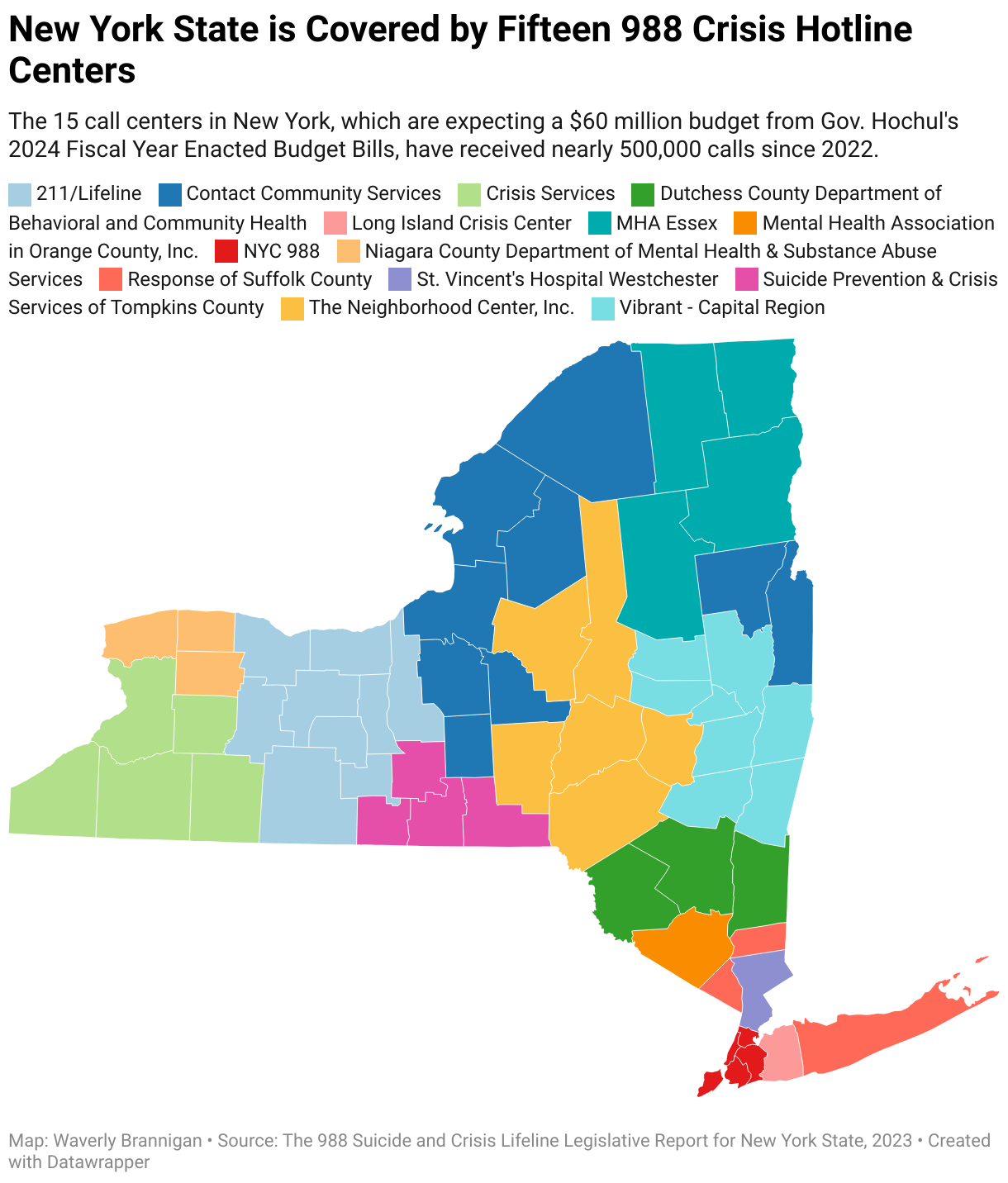 map of crisis hotline in new york 