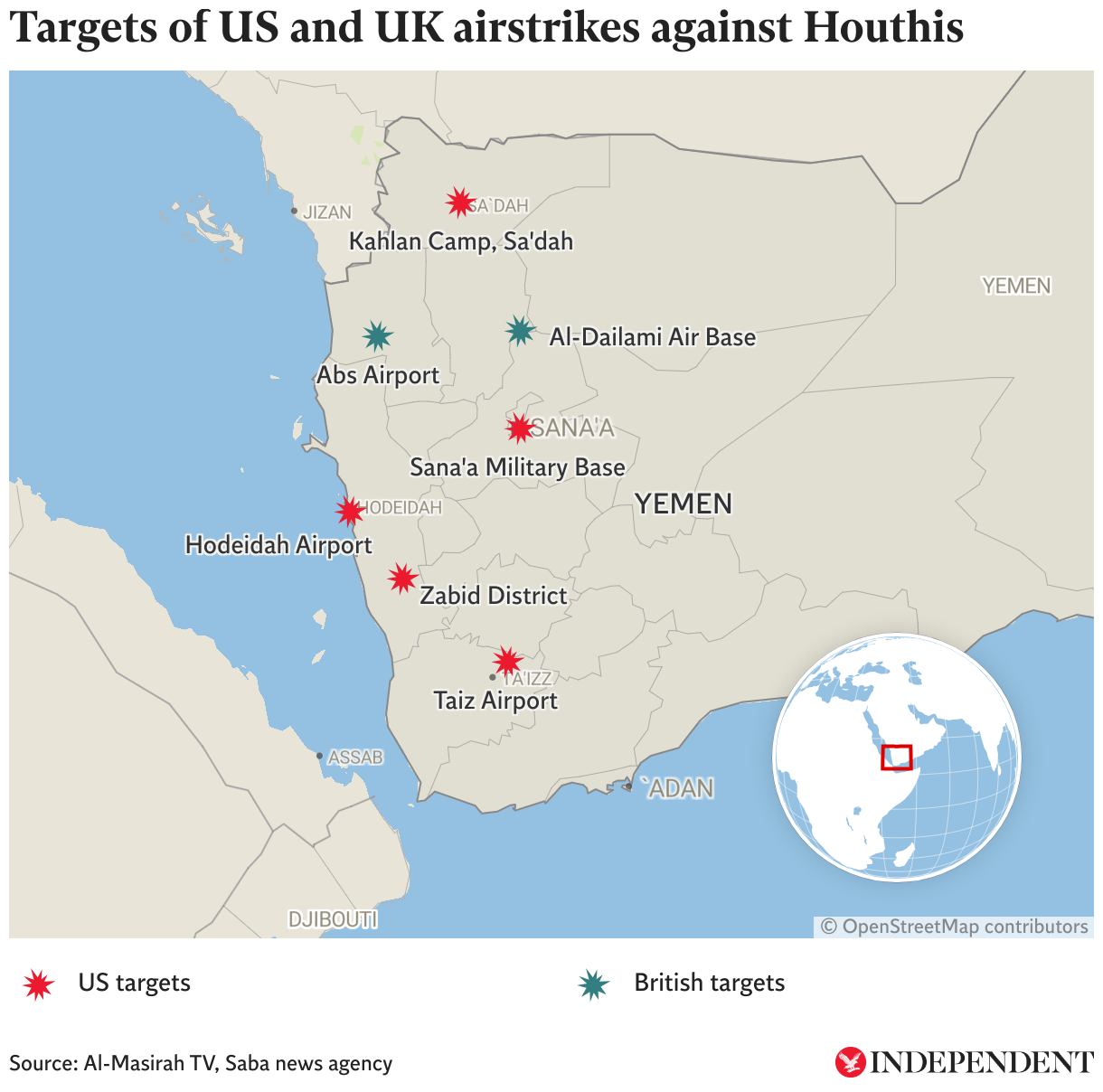 Mapped: How the US and UK attacks on Houthi rebels took place and what weapons were used?